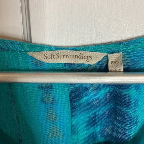 Soft Surroundings Found Paradise Dress Blue Tie Dye Sz XS Petite - Picture 3 of 6